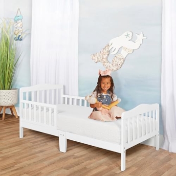 Dream On Me Classic Toddler Bed with Safety Rails and Style