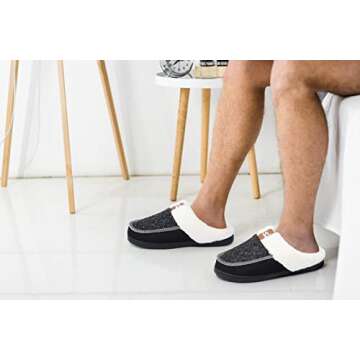 Comfortable Men's Cozy Memory Foam Slippers for Home