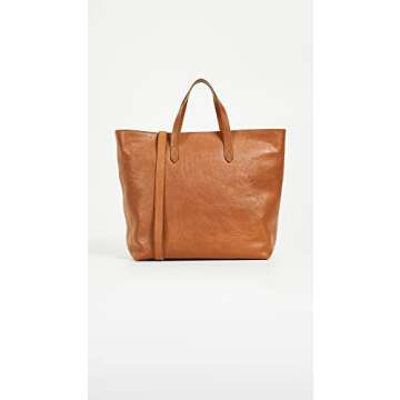 Madewell Women's The Zip-Top Transport Carryall, English Saddle, Tan, Brown, One Size