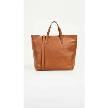 Madewell Women's The Zip-Top Transport Carryall, English Saddle, Tan, Brown, One Size