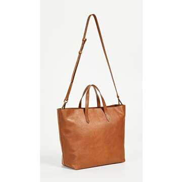 Madewell Women's The Zip-Top Transport Carryall, English Saddle, Tan, Brown, One Size