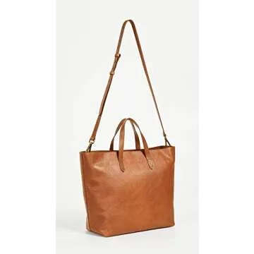 Madewell Women's The Zip-Top Transport Carryall, English Saddle, Tan, Brown, One Size