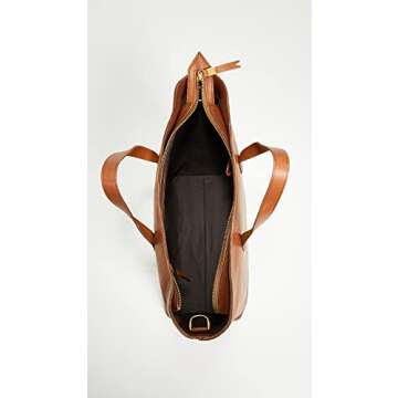 Madewell Women's The Zip-Top Transport Carryall, English Saddle, Tan, Brown, One Size