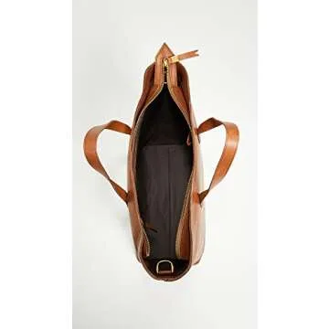 Madewell Women's The Zip-Top Transport Carryall, English Saddle, Tan, Brown, One Size