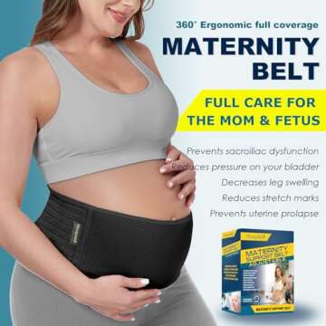 ChongErfei Pregnancy Belly Band Maternity Belt Back Support Abdominal Binder Back Brace - Relieve Ba...