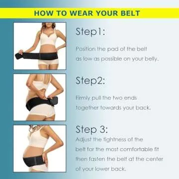 ChongErfei Pregnancy Belly Band Maternity Belt Back Support Abdominal Binder Back Brace - Relieve Back, Pelvic, Hip Pain for Pregnancy Recovery(Black,One Size)
