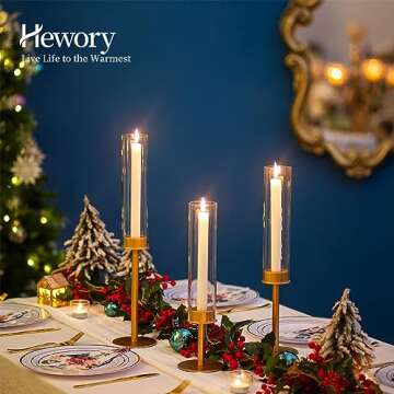 Hewory Gold Candle Holders for Elegant Decor and Gifts