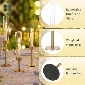 Hewory Gold Candle Holders for Elegant Decor and Gifts