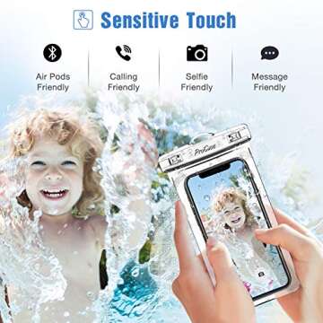 ProCase 2 Pack Waterproof Phone Pouch, Underwater Phone Case Up to 7", Dry Bag for iPhone 16 15 14 13 Pro Plus Max, Galaxy S24 S23 S22 Ultra Pixel, Beach Essentials -Clear