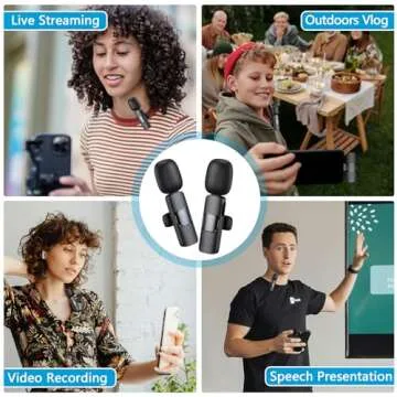 RICCHI Wireless Lavalier Microphone for iPhone iPad Android