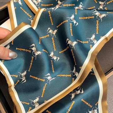 vimate Satin Silk Scarf for Women Neck-Lightweight Satin Hair Scarf Beach Headband Purse Scarf Bag S...