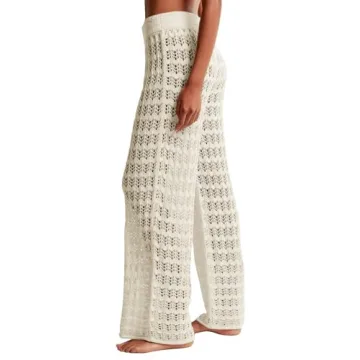 Saodimallsu Women's Crochet Beach Cover Up Pants