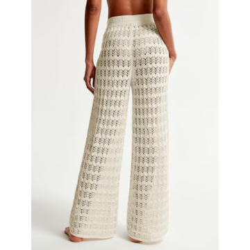 Saodimallsu Women's Crochet Beach Cover Up Pants