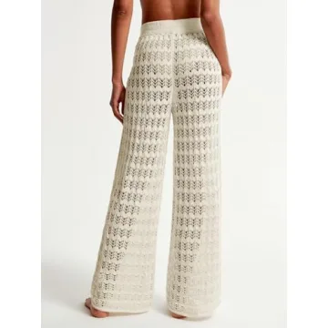 Saodimallsu Women's Crochet Beach Cover Up Pants