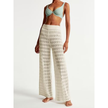 Saodimallsu Women's Crochet Beach Cover Up Pants