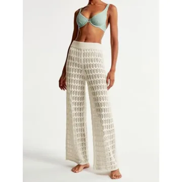 Saodimallsu Women's Crochet Beach Cover Up Pants