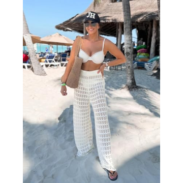 Saodimallsu Women's Crochet Beach Cover Up Pants