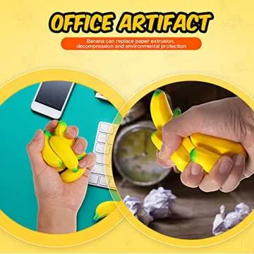 Civaner 30 Pcs Banana Stress Toys Stretchy Banana Stress Relief Toys Fidget Anxiety Relief Squeeze Balls Bulk Mini Party Favors Tiny Squeeze Party Supplies for Kids Adults(Yellow)