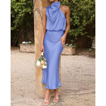 Elegant Sleeveless Maxi Dress for Wedding Guests and Parties