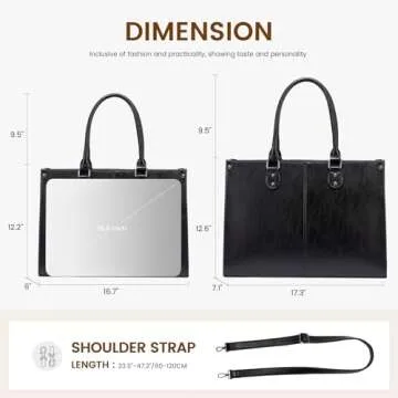 LOVEVOOK Laptop Bag for Women,15.6 Inch Laptop Tote Bag Work Bags for Women, Vintage Leather Computer Bag, Large Capacity Office Briefcase, Business Handbag Shoulder Bag 2PCs