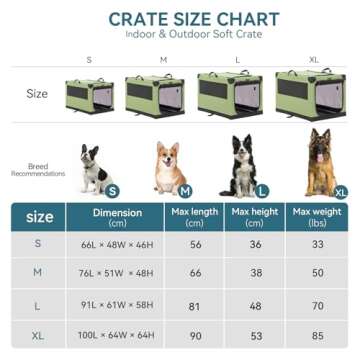 PETSFIT Collapsible Dog Crate, Dog Travel Crate - 26 Inch Lightweight, Easy Setup, Sturdy Portable D...