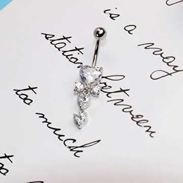 Stylish 10pcs Dangle Belly Button Rings for Women