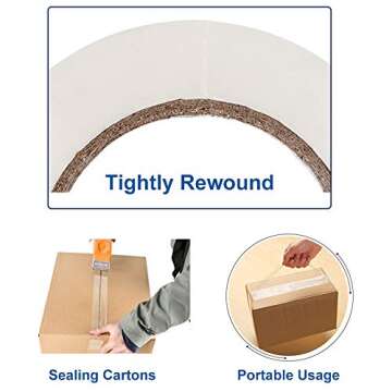 P PERFECTAPE Heavy Duty Packing Tape 36 Rolls, Total 2160Y, Clear, 2.7 mil, 1.88 inch x 60 Yards, Ultra Strong, Refill for Packaging and Shipping