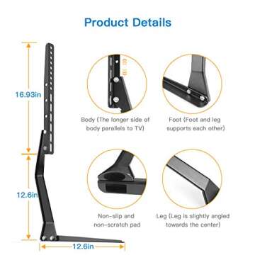 PERLESMITH Adjustable TV Stand for 37-70 Inch TVs
