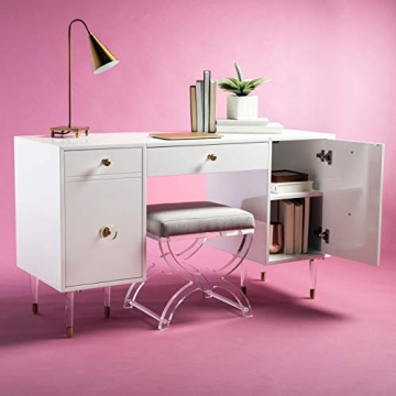 Safavieh Couture White Gold Acrylic Leg Desk for Office