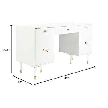 Safavieh Couture White Gold Acrylic Leg Desk for Office