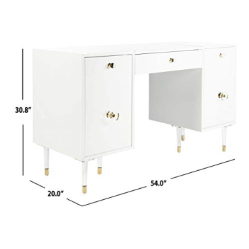 Safavieh Couture White Gold Acrylic Leg Desk for Office