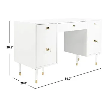 Safavieh Couture White Gold Acrylic Leg Desk for Office
