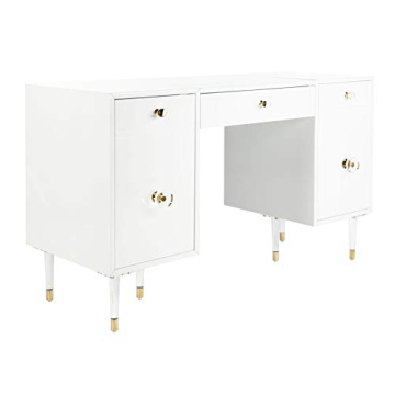 Safavieh Couture White Gold Acrylic Leg Desk for Office