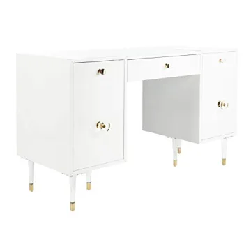 Safavieh Couture White Gold Acrylic Leg Desk for Office