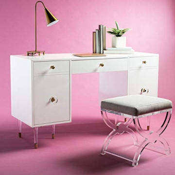 Safavieh Couture White Gold Acrylic Leg Desk for Office
