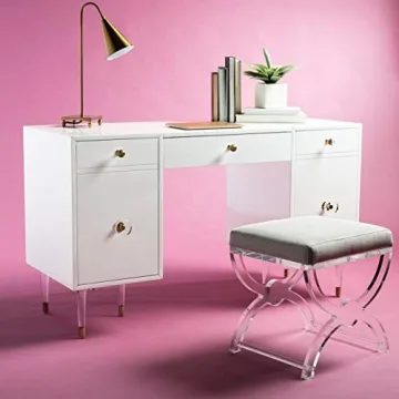 Safavieh Couture White Gold Acrylic Leg Desk for Office