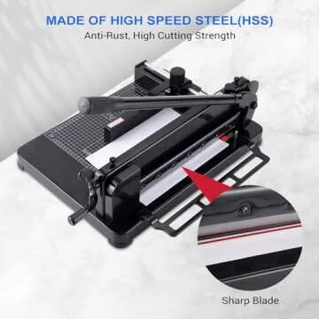 Heavy Duty Paper Cutter,12 inch Guillotine Paper Cutter,Guillotine Paper Cutters and Trimmers Cards Leather with Metal Base for Office Home School (Black, a4)