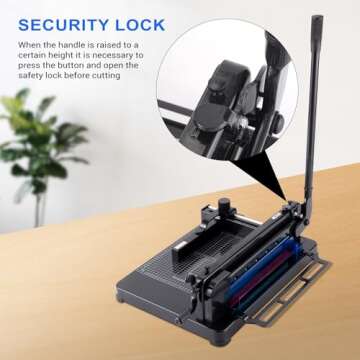 Heavy Duty Paper Cutter,12 inch Guillotine Paper Cutter,Guillotine Paper Cutters and Trimmers Cards Leather with Metal Base for Office Home School (Black, a4)