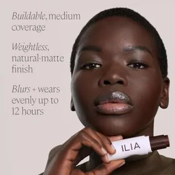 ILIA - Skin Rewind Complexion Stick - Foundation + Concealer + Skincare | Non-Toxic, Vegan, Cruelty-Free, Clean Makeup (9N - Tupelo, 0.35 oz | 10 g)