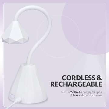 GAOY Omin-Cure Nail Lamp, Rechargeable UV Light for Gel Nails, Cordless, Salon Manicure and DIY at Home