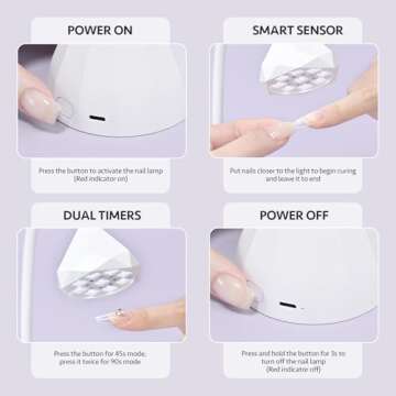 GAOY Omin-Cure Nail Lamp, Rechargeable UV Light for Gel Nails, Cordless, Salon Manicure and DIY at Home