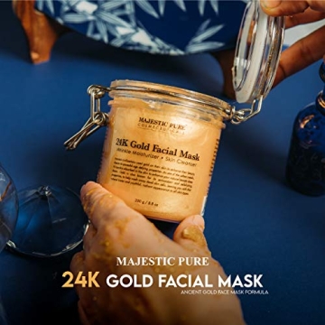 Majestic Pure Gold Facial Mask, Help Reduces the Appearances of Fine Lines and Wrinkles, Ancient Gold Face Mask Formula - 8.8 Oz