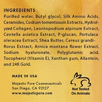 Majestic Pure Gold Facial Mask, Help Reduces the Appearances of Fine Lines and Wrinkles, Ancient Gold Face Mask Formula - 8.8 Oz