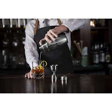 Viski Canterbury Double Measure for Cocktails, Bar Tools and Accessories Stainless Steel Bartender Tool Measuring Shot Set of 1