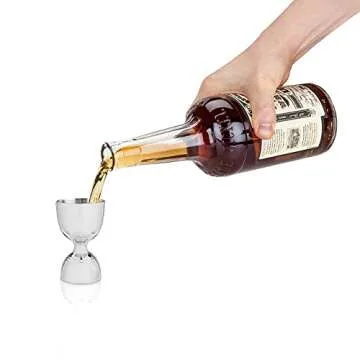 Viski Canterbury Double Measure for Cocktails, Bar Tools and Accessories Stainless Steel Bartender Tool Measuring Shot Set of 1