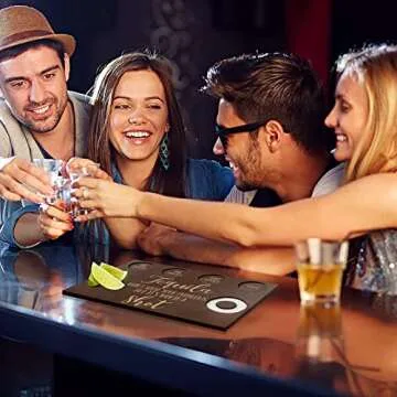 Sturdy Rustic Tequila Shot Board and Glass Holder - Perfect for Parties & Gifts