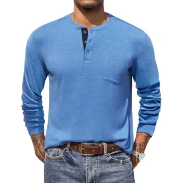 COOFANDY Men's Long Sleeve Henley Shirt – Stylish and Comfortable Casual Wear