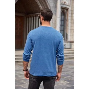 Stylish COOFANDY Long Sleeve Henley Shirt for Men