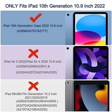 Stylish Rantice iPad 10th Gen Case with Glitter and Kickstand