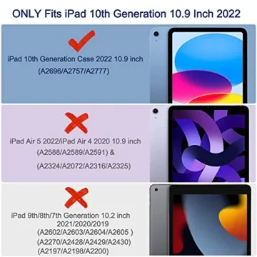 Stylish Rantice iPad 10th Gen Case with Glitter and Kickstand